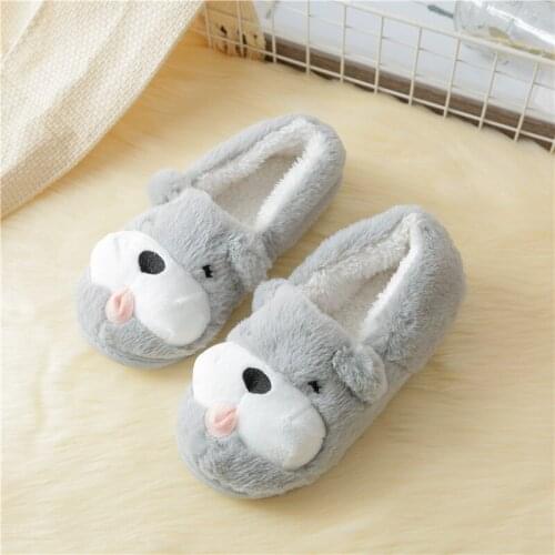 Ginchasio Women Winter Home Cotton shoes Dogs Shoes Plush Soft Winter Warm House Slippers Indoor Bedroom Lovers Couples
