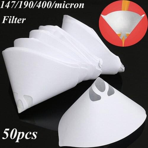 Hot Sale 50Pcs Fine Paint Paper Strainers (147/190/400 micron) Sieve Filter Nylon Mesh Net Funnel