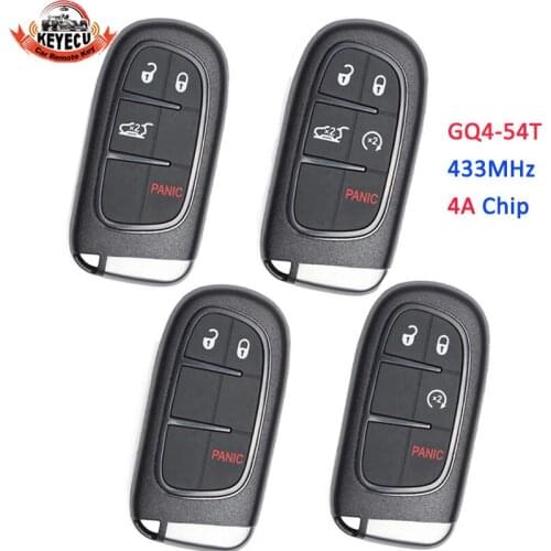 KEYECU 433MHz 4A PCF7953M Chip GQ4-54T 3/ 4/ 5 Button Smart Remote Key Fob for Jeep Cherokee 2014 2015 2016 2017 2018 2019 2020