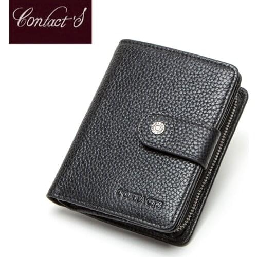 Contacts Genuine Leather Wallet Women Zipper Coin Purses Female Small carteira feminina Walet Lady Wallets For Girls Money Bag