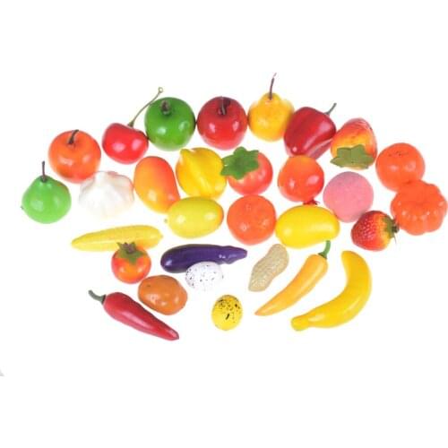 10pcs/lot Foam Mini Fruit Simulation Artificial Fruits And Vegetables Kitchen Toys For Children Pretend Play Toys Kids Gift