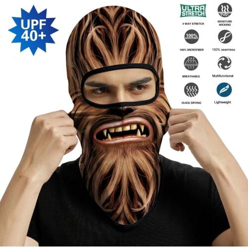 Washable Earloop Face Mask Neck Gaiter Buff Ciclismo Chewbacca Balaclava Sun Protection Sport Headband Kominiarka Tube Scarf Men