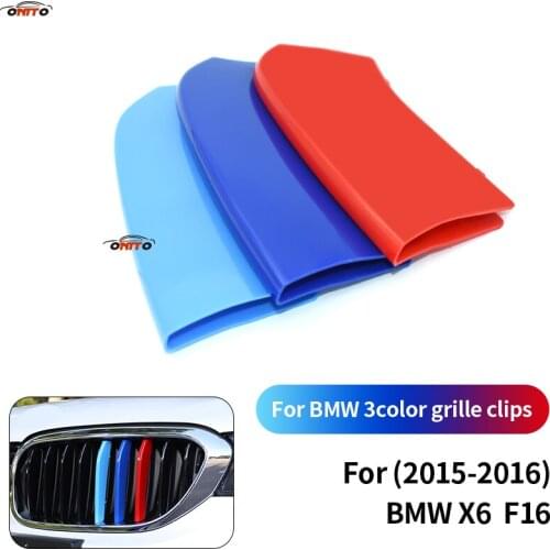 3 Colors Grille Clips Bars Protected Stripe Clip Decal Covers Kidney Grille Sticker For X6 F16 2015-2016 Car Decoration