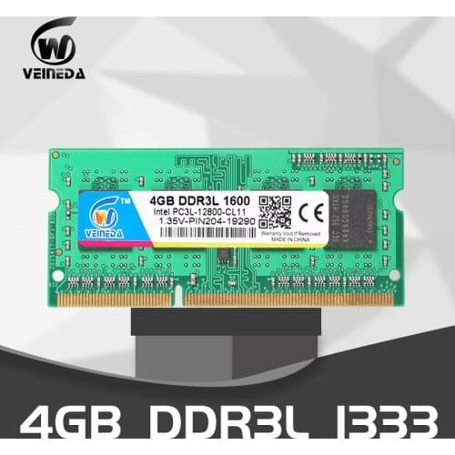 VEINEDA memory ddr3 4gb for laptop 1600MHz sodimm macbook ram ddr3l 1600 compatible ddr3 laptop 8gb1066 1333mhz