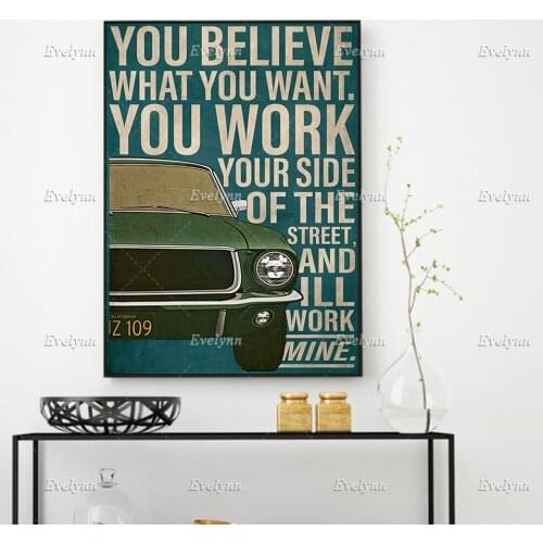 Sports Car Racing You Believe What You Want Poster Living Room Decoration Home Decor Canvas Wall Art Prints Unique Gift
