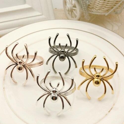 Festive Touch Hard to Fade Crazy Spider Shape Napkin Ring for Halloween