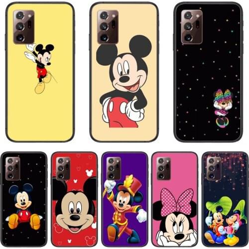 Mickey Phone Case cover hull For SamSung note20 10 9 8 4 pro plus black prime soft bumper Transparent