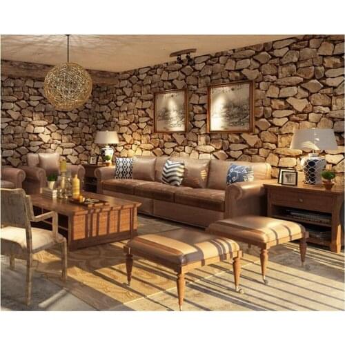 Beibehang pvc Retro Classic Stone Streets Culture 3d Wallpaper Living Room Bar Cafe Background Walls papel de parede wallpaper