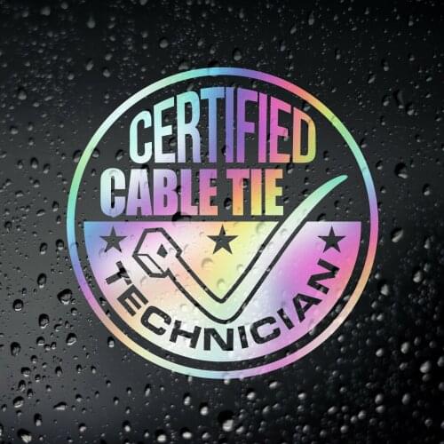FD588 Certified Cable Tie Technician Funny Car Oil Slick Sticker JDM Rat Rod Drift For Mini Cooper