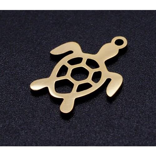 10pcs/lot Stainless Steel Tortoise Charms Metal 19*14 mm Charms Mirror Polished Animal Charms For Jewelry Making Accessories