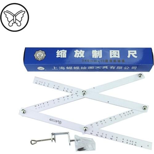 Butterfly SF10 Zooming Scale Drawing Ruler Magnification Ruler Tool 340MM*10times Plexiglass Folding Flexible Ruler For Design