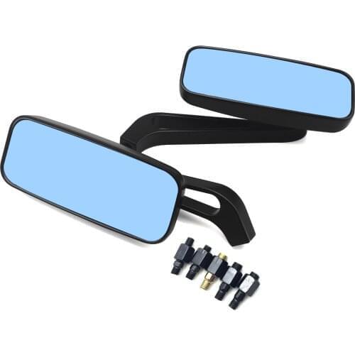 Universal 8mm 10mm Motorcycle Rear View Side Mirrors Black Cafe Racer Mirror For triumph street triple 675 ducati diavel cb125r