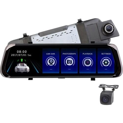 UNCOM DVR Dash Cam streaming media rearview mirror driving recorder 10 inch car dvrs video recorder mirrors vision dual lens