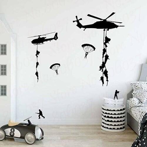 Army Soldier Wall Stickers Vinyl Art Decals Teens Boys Men Military Fans Bedroom Home Decoration WL1189