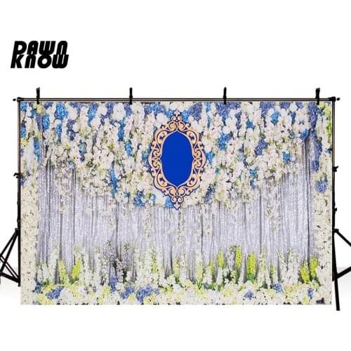 DAWNKNOW Flower Vinyl Photography Background For Baby Floral Shimmer Photo Shoot Backdrop For Wedding Photo Studio lv039