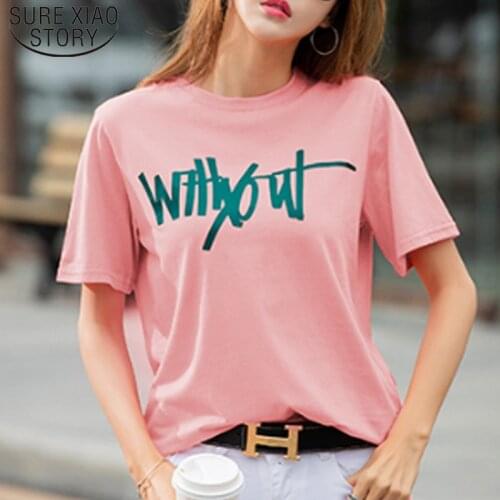 Summer Ladies Clothing Casual Short Sleeve T Shirt Korean fashion tops 2019 new short sleeve shirt Feminina loose shirt 4516 50