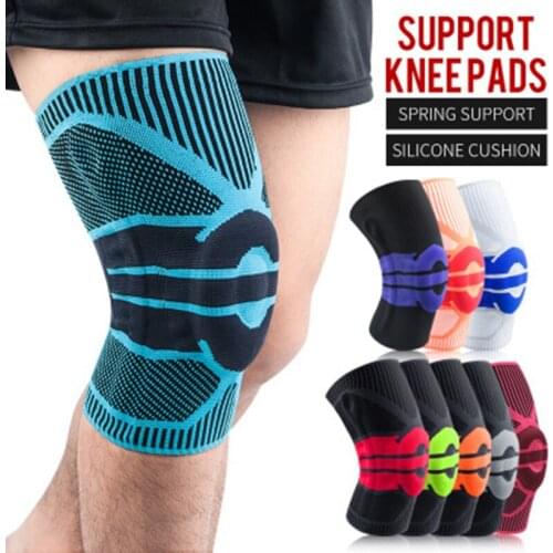 1 Pair Breathable Elastic Sport Knee Sleeve Use Spring To Lighten Knee Load Massage Patella With O Ring,Suitable For Volleyball