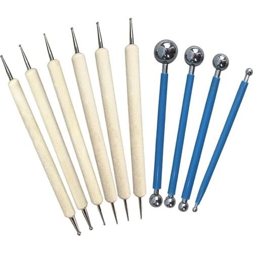 10 Pcs Ball Stylus Dotting Tools Clay Ceramics Pottery Carving Embossing Sculpting Set STTA889