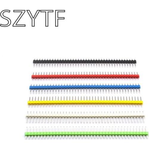 200pcs 40 Pin 1x40 Colorful Single Row Male 2.54MM Breakable Pin Header Connector 40pin Strip For Arduino