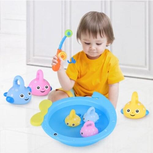 4Pcs Baby Shower Games Fishing Bath Toy Learning Floating Squirts Bathtub Bathroom Pool Water Toys for Kids Toddler Boys Girls