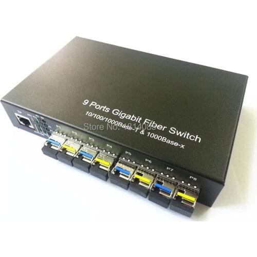 8*GIGA SFP+1*10/100/1000M TX ethernet fiber Switch 8*1310/1550nm 1000M SFP optical transceiver