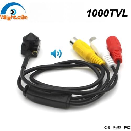 Analog 1000TVL Mini cctv camera 15*15mm with audio RCA output Home surveillance camera 3.7 tapered lens hot sale low price