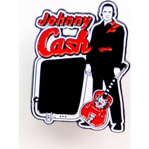Johnny Cash Country Hard Enamel Lapel Pin Brooch Tie Tag For Hat Backpack Jacket Challenge Coin Can be Customized with Your Logo