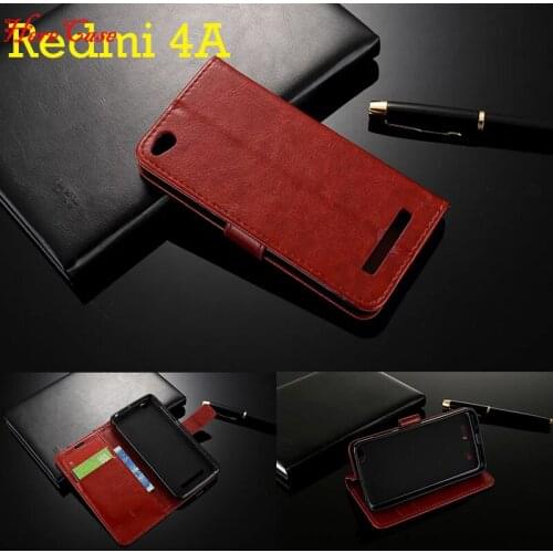 Flip Wallet Genuine Leather For Xiaomi Redmi 4A Case Cover For Redmi 4X Case Redmi 4 4A 4 Pro Cover Coque PU