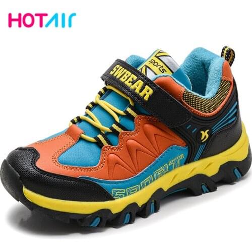 2020 new Size 26-39 Kids Boots Leather Sports for boys Winter Shoes For Boys Durable Non-slip Outdoor Hiking Shoes Sneakers