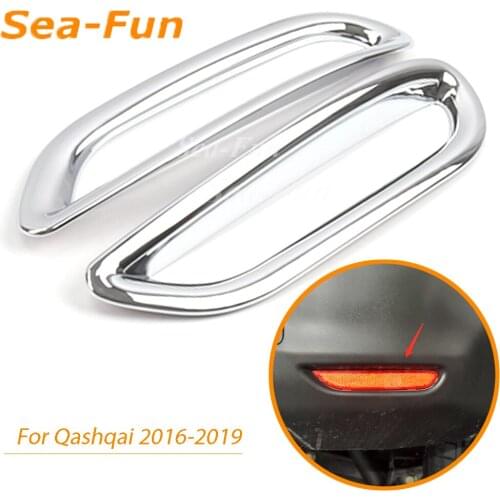 For Nissan Qashqai J11 2016 2017 2018 2019 Rear Fog Light Bumper Reflector Overlay Cover Trim Sticker Car Accessories