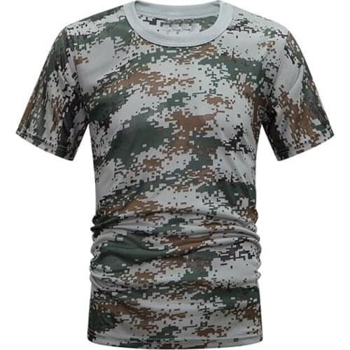 Camouflage Quick Dry Breathable T-Shirt Tights Army Tactical T-shirt Mens Compression Shirt Fitness Summer Body bulding