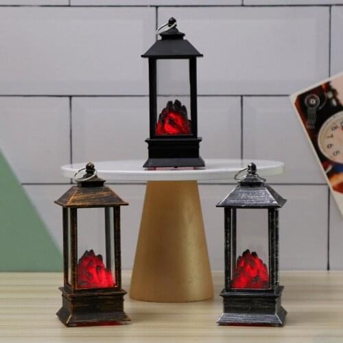 Simulation Fire Fireplace Wind Lamp Portable Small Halloween LED Light for Indoor Outdoor Home Party Decor K0AB