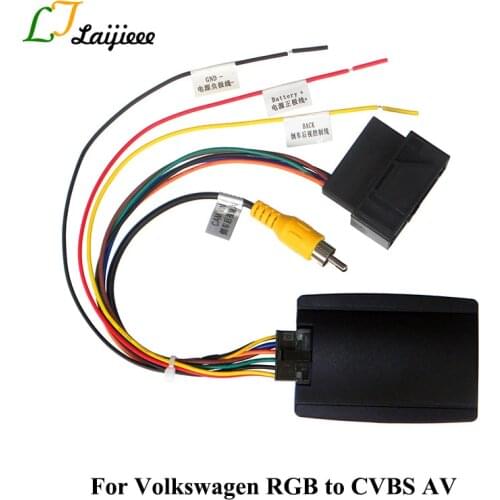 RGB to CVBS AV Converter For Volkswagen Original Camera Output to Aftermarket Head Unit DVD / 26 Pin Interface Adapter Cable RCA