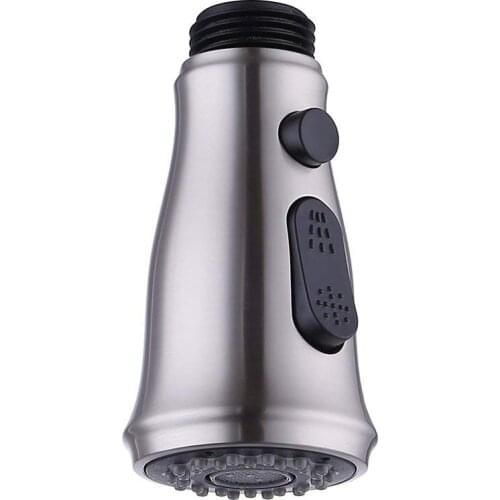 Brushed Nickel Kitchen Faucet Part, Pull Out Spray Head 2-Function Replacement 1/2" IPS Connections