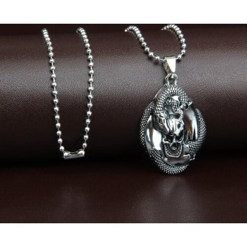 Personality Vintage Silver Plated Snake Skull Necklace Motorcycle Party Biker Necklace Animal Jewelry Punk Men Women Skull Chain