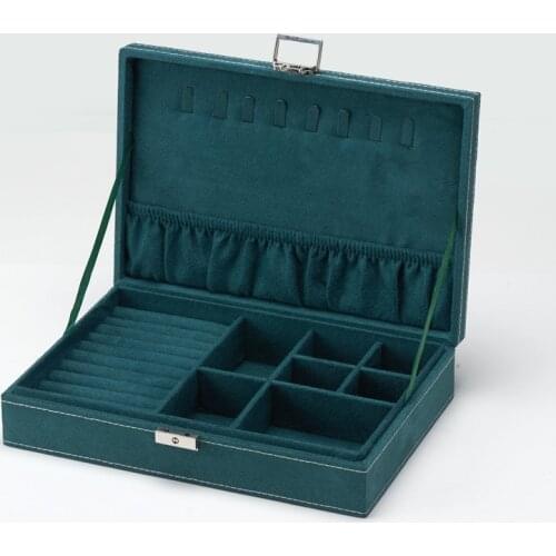 MOONLAY Flannel Vintage Jewelry Organizer Box Earrings Rings Display Storage with Lock for Women