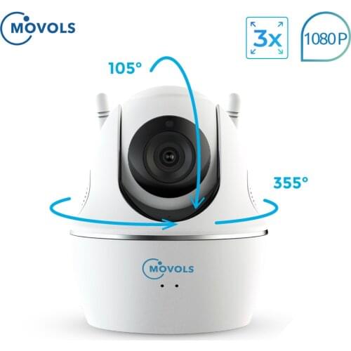 Movols Baby Monitor 3x Optical Zoom 1080P WiFi Camera 2.4G/5G 2MP Full HD Pan/Tilt Video Surveillance Indoor Home Camera K3x-2MP