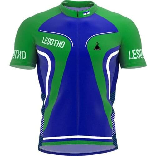 2021 New Lesotho Men And Women classic cycling team short sleeved bike Road Mountain Race Clothing Maillot ciclismo bike jersey