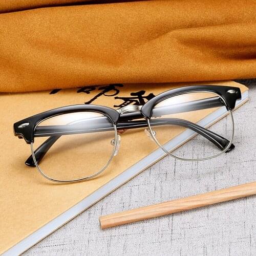 Vintage Rivet Cat Eye Glasses Women Classic Brand Design Male Eyeglasses Comfort Light Anti Blue Eyewear Computer Unisex