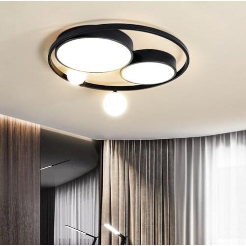 Living Room Ceiling Light Creative Modern Nordic Bedroom Kitchen LED Surface Mount Panel Lamp Round Glass Ball Indoor Fixtures