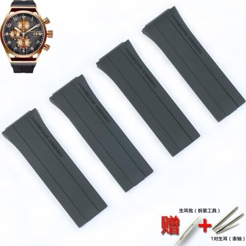 Mens Rubber Soft Strap For Porsche Design P6780 Watch Series Womens Silicone Sports Waterproof Strap Watch Accessories