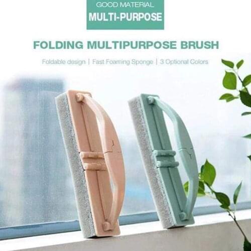 Sponge Cleaning Brush Portable Foldable Household Foldable Cleaning Brushes with Handle Home Window Cleaner Tool