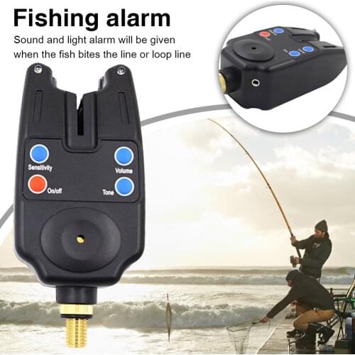 1 LED Carp Fishing Bite Alarm and Swinger Set Water Resistant Blue LED Fishing Swingers Fish Bite Alarm