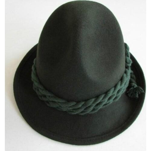 X063 100% Wool Fedora Hats Woolen Rope Decoration Fedoras Caps Womens Church Hats Fascinator Hats