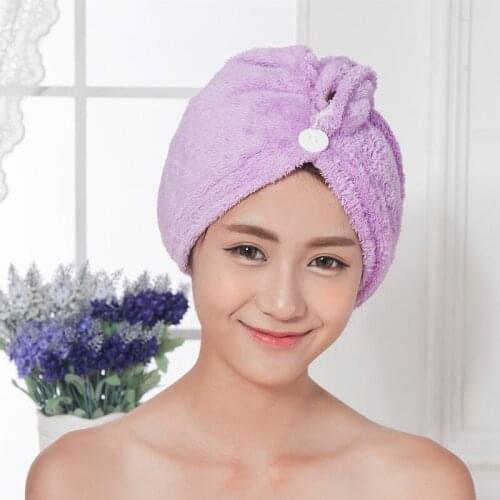 Women Hair Drying Towel Cap Coral Velvet Makeup Cosmetic Cap Lady Girl Quick Dry Bath Head Wrap Absorb Water Hat Hair-drying Cap