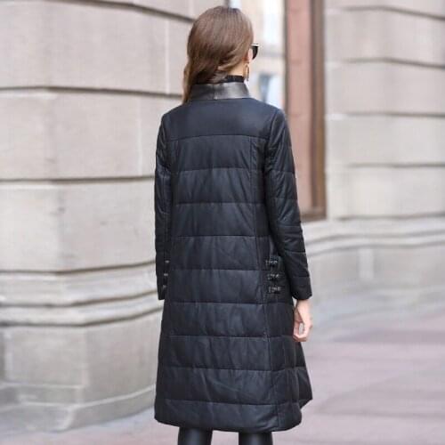 Genuine Leather Winter Jacket Korean Long Down Jackets for Women Real Sheepskin Coat Chaqueta Mujer MY4016