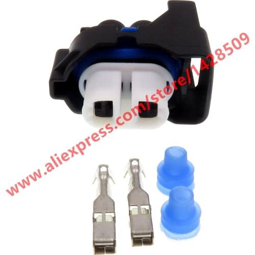 10 Sets 2 Pin Female Car Fog Light Connector Auto Waterproof Lamp Cable Plug With Pins And Rubber Seals 7183-3789-30