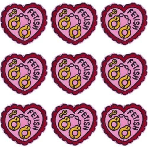 10Pcs/Set Cartoon Love-shape Patch For Clothing Iron On Robot Alarm Clock Embroidered Patches For Clothes Appliques For Badges
