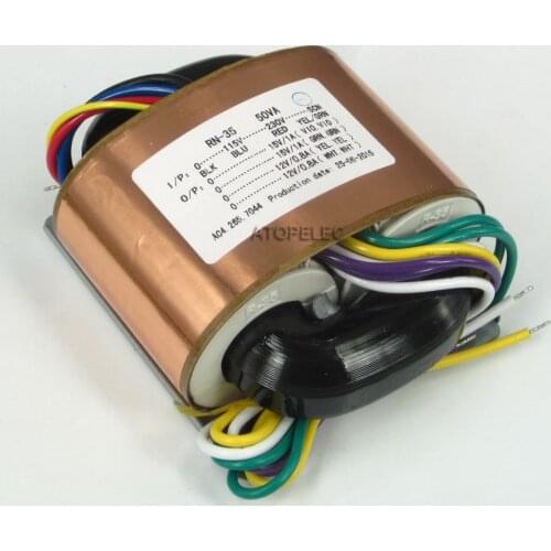 115V 230V 50W R-Core Shielded Transformer 15V+15V 12V+12V for Audio Amplifier Preamp AMP DAC R Core