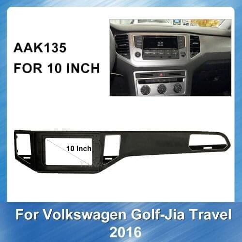 2DIN DVD Dashboard ABS plastic Panel fascia For Volkswagen Golf Sportsvan 2016 Car Radio dash installation Fascia Panel frame